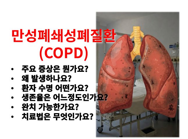 COPD 증상 원인 치료 완치 사망률 생존율 정보 글 사진