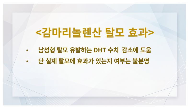 감마리놀렌산 탈모 효과 정리 슬라이드