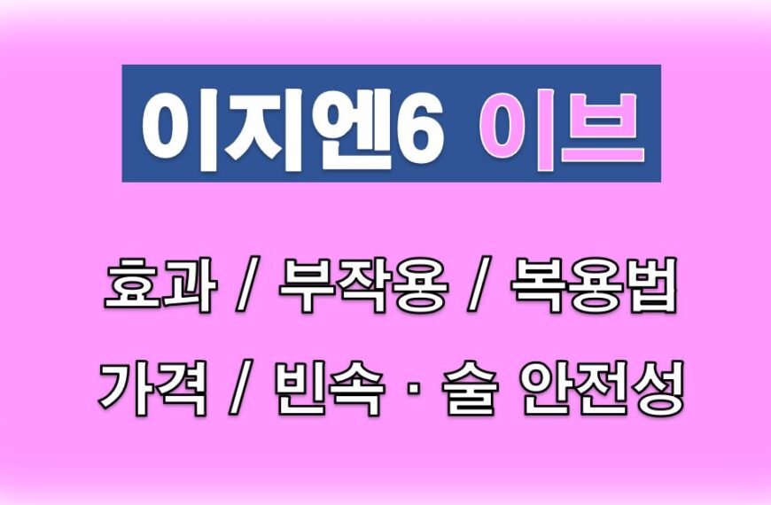 생리통약 이지엔6 이브 정보 글 사진