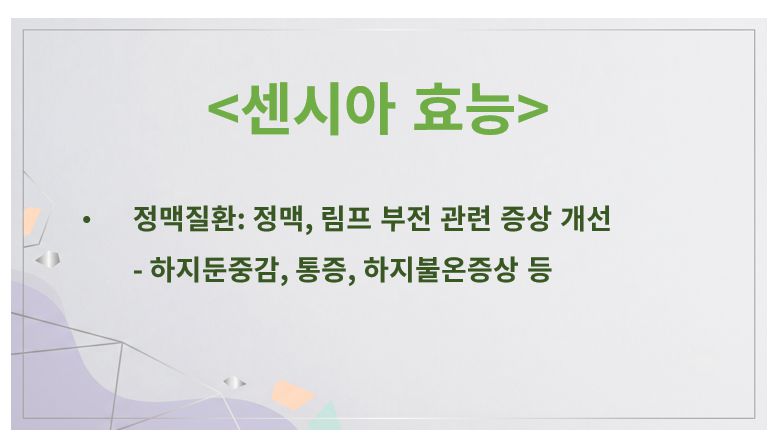 센시아 효능 슬라이드