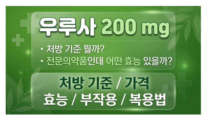 우루사 200mg 효능, 부작용, 처방 기준, 복용법, 가격 등 주요 정보 글 커버