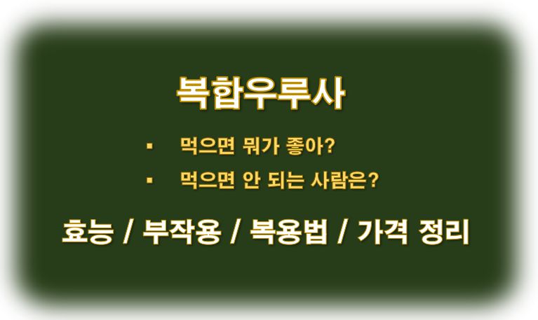 복합우루사 효능 부작용 복용법 먹으면 안 되는 사람 정보 글 사진
