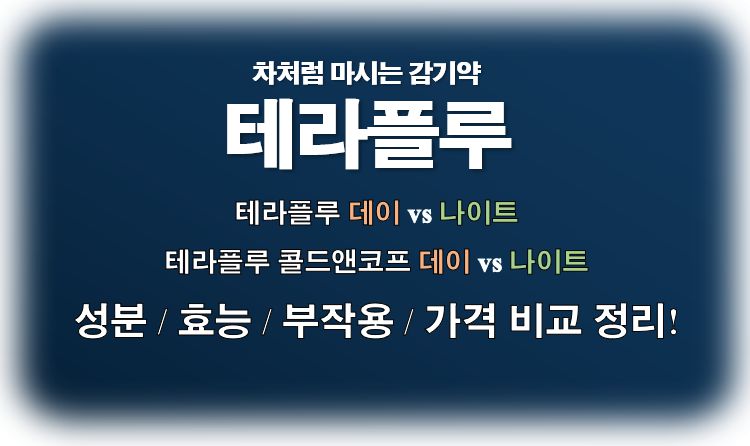 테라플루 종류별 효과 부작용 가격 차이 글 커버 사진 