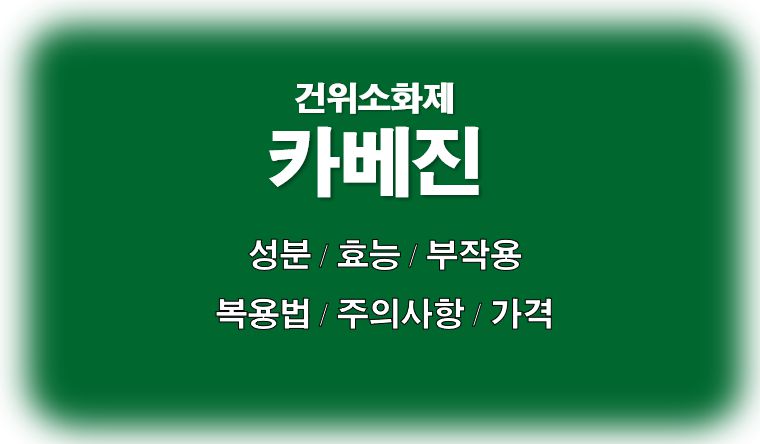 카베진 성분 효능 부작용 복용법 주의사항 가격 정보 글 사진