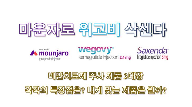 마운자로 위고비 삭센다 비만치료제 다이어트주사 특징 비교 정보 글 사진