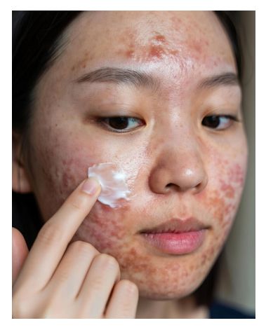 연고 바르는 여성 