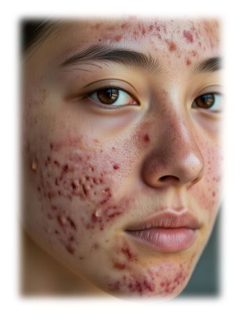 여드름 흉터 착색 사진 