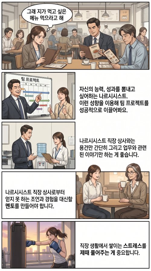 나르시시스트 상사 대처법 5가지에 대한 웹툰