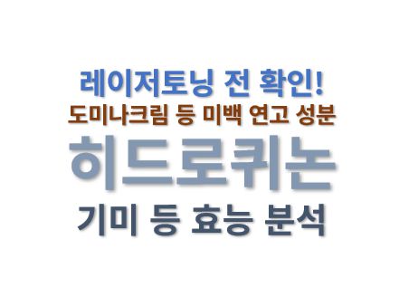 도미나 성분 히드로퀴논 미백 효과 분석 커버 사진