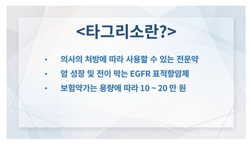 타그리소 회사 성분 작용기전 가격 정보 슬라이드