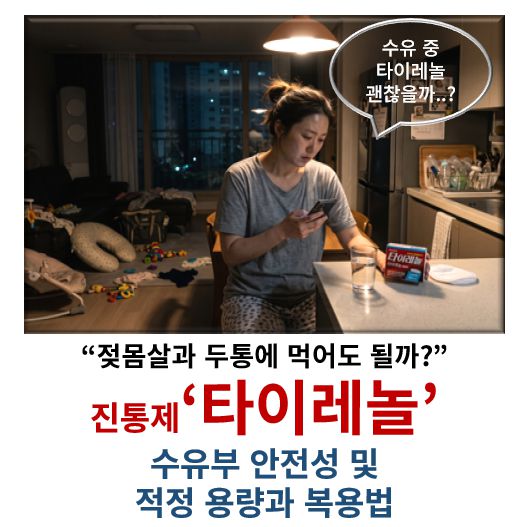 타이레놀 수유부 젖몸살 효과와 안전성 정보 글 커버 사진