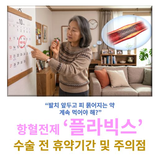피를 묽게 하는 약 플라빅스 수술 전 휴약기간과 주의점