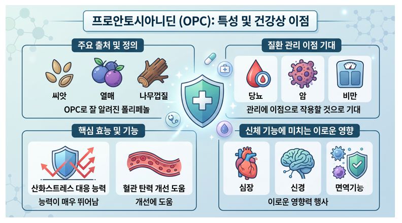프로안토시아니딘(OPC) 정의와 건강상 이점 인포그래픽